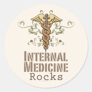 Innere Medizin Rocks Caduceus Aufkleber
