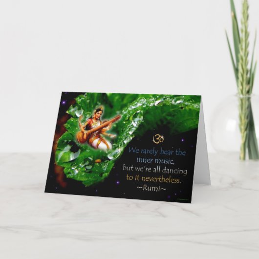 "Innere Musik" Rumi Gruß-Karte Karte (Vorderseite)