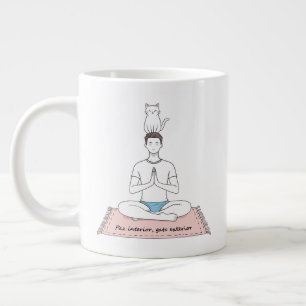 Innere Ruhe, äußere Katze Jumbo-Tasse