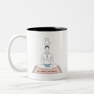 Innere Ruhe, äußere Katze Zweifarbige Tasse