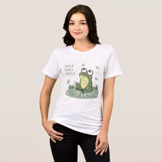 Innere Ruhe Meist Frosch 🐸 Funny Zen Design Tri-Blend Shirt (Vorderseite voll)