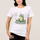 Innere Ruhe Meist Frosch 🐸 Funny Zen Design Tri-Blend Shirt (Vorderseite)