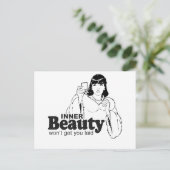 INNERE SCHÖNHEIT WIRD SIE NICHT VERSPÄTEN POSTKARTE (Stehend Vorderseite)