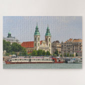 Innere Stadtkirche und Boote, Budapest, Ungarn Puzzle (Horizontal)