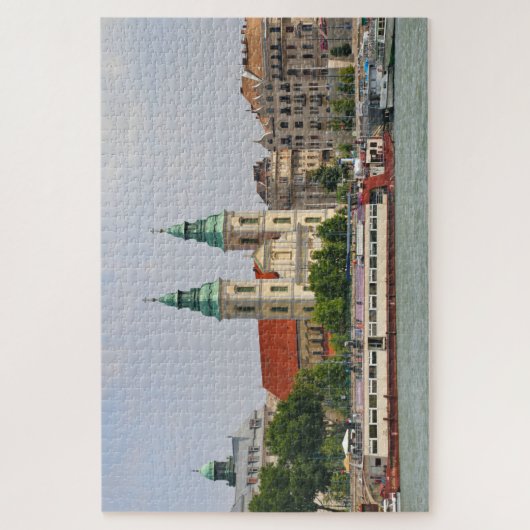 Innere Stadtkirche und Boote, Budapest, Ungarn Puzzle (Vertikal)