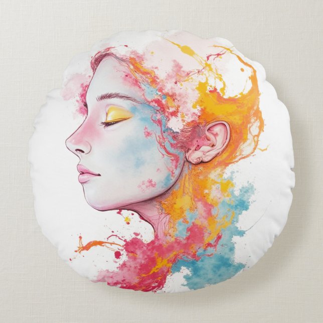 Innere Strahlung Rundes Kissen (Vorderseite)