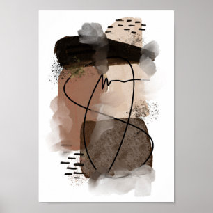 Innerer Dialog - Abstrakter Mixed-Media-Kunstdruck Poster