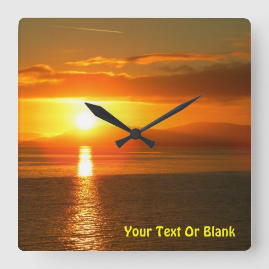 Innerer Durchgangs-Sonnenuntergang Quadratische Wanduhr (Vorderseite)