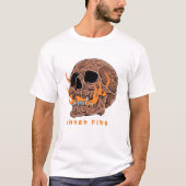 Innerer Feuerschädel – Illustration eines dunklen  T-Shirt (Vorderseite)