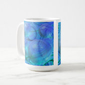 Innerer Fluss VI - Aqua u. Azurblau-Galaxie Kaffeetasse (Vorderseite Links)