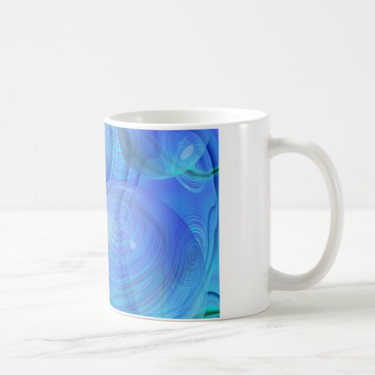 Innerer Fluss VI - Aqua u. Azurblau-Galaxie Tasse (Rechts)