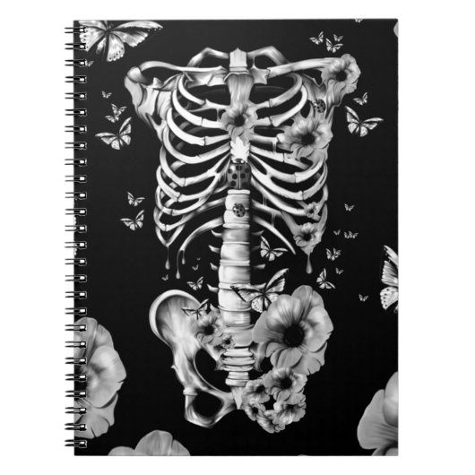 Innerer Frieden, Brustkorb mit Mohnblumen Notizblock (Vorderseite)