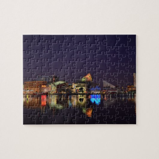 Innerer Hafen Baltimores nachts Puzzle (Horizontal)