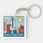 Innerer Hafen Baltimores Schlüsselanhänger (Rückseite)
