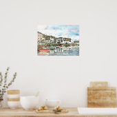 'Innerer Hafen, Falmouth' Poster (Küche)