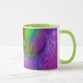 Inneres abstraktes Fraktal-Grün-lila Galaxie des Tasse