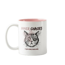 Inneres Chaos - Künstlerische Katzenillustration K