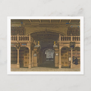 Inneres der Bodleian Library, Illustration Postkarte