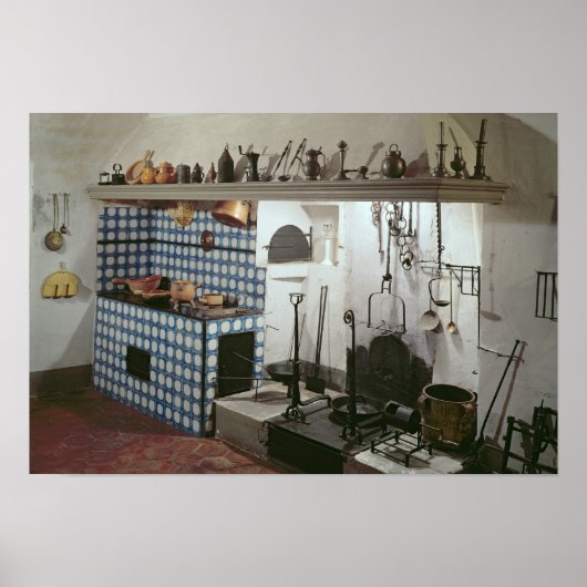 Inneres der Küche des Hotels de Cabris Poster (Vorne)