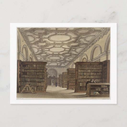 Inneres der öffentlichen Bibliothek, Cambridge, vo Postkarte (Vorderseite)