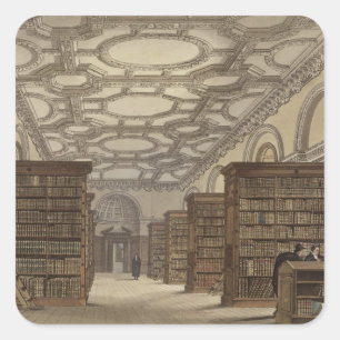 Inneres der öffentlichen Bibliothek, Cambridge, vo Quadratischer Aufkleber