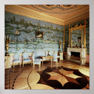 Inneres des chinesischen blauen Zeichnend Raumes Poster