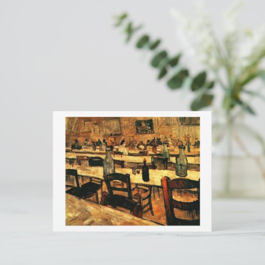 Inneres des Restaurants in Arles, Vincent van Gogh Postkarte (Stehend Vorderseite)