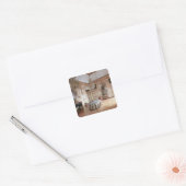 Inneres des Salle du Conseil 1701-55 Quadratischer Aufkleber (Umschlag)