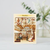 Inneres des schwedischen Hauses (Möbel und Kochges Postkarte (Stehend Vorderseite)