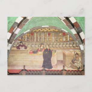 Inneres einer Apotheke Postkarte