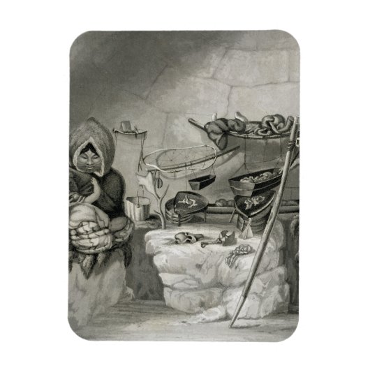 Inneres einer Schneehütte von Eskimo, Winterinsel Magnet (Vertikal)