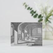 Inneres einer Seifenfabrik, Illustration für ein e Postkarte (Stehend Vorderseite)