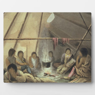 Inneres eines Cree Indian Zents, März 25. 1820, f Fotoplatte