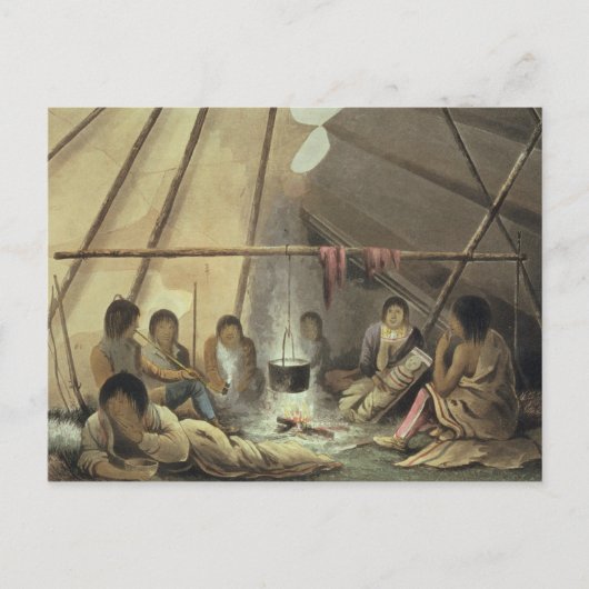 Inneres eines Cree Indian Zents, März 25. 1820, f Postkarte (Vorderseite)