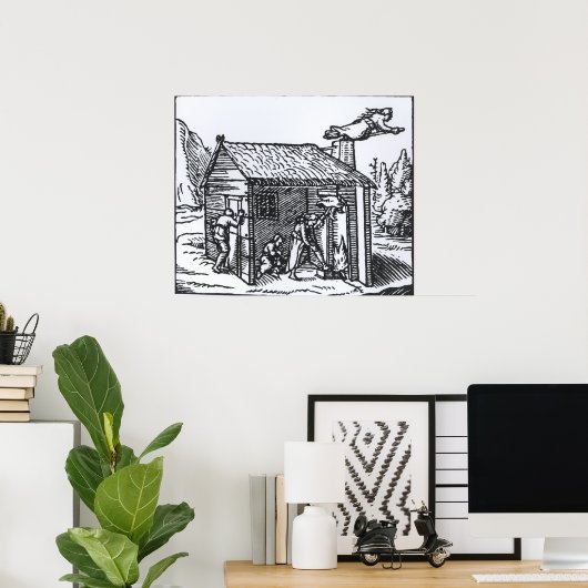 Inneres eines Hexenhauses, 1579 Poster (Heimbüro)