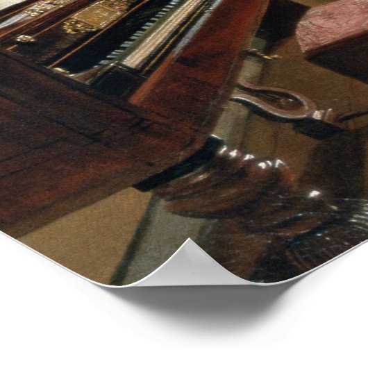 Inneres eines Manor House, 1830er Poster (Ecke)