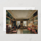 Inneres eines Manor House, 1830er Postkarte (Vorne/Hinten)