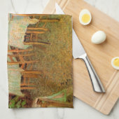 Inneres eines Restaurants von Vincent van Gogh Geschirrtuch (Viertel Falte)