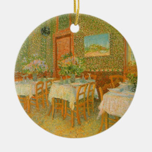 Inneres eines Restaurants von Vincent van Gogh Keramik Ornament