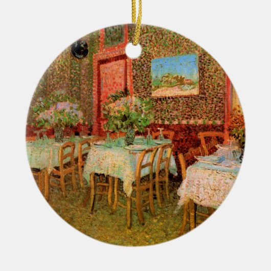 Inneres eines Restaurants von Vincent van Gogh Keramikornament (Vorne)