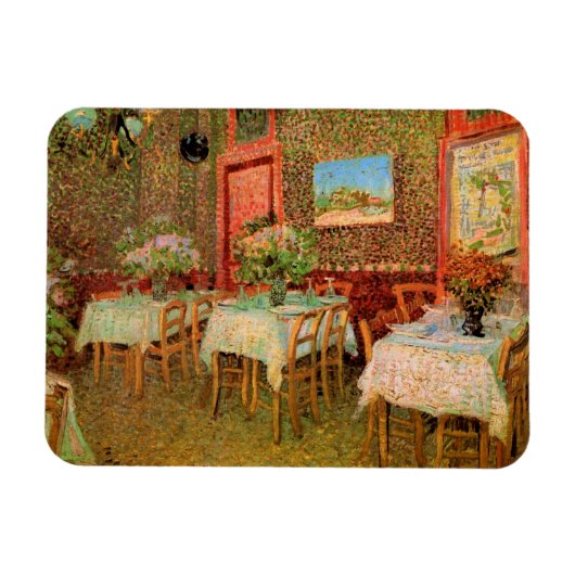 Inneres eines Restaurants von Vincent van Gogh Magnet (Horizontal)