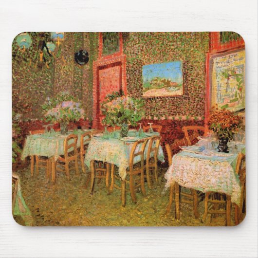 Inneres eines Restaurants von Vincent van Gogh Mousepad (Vorne)
