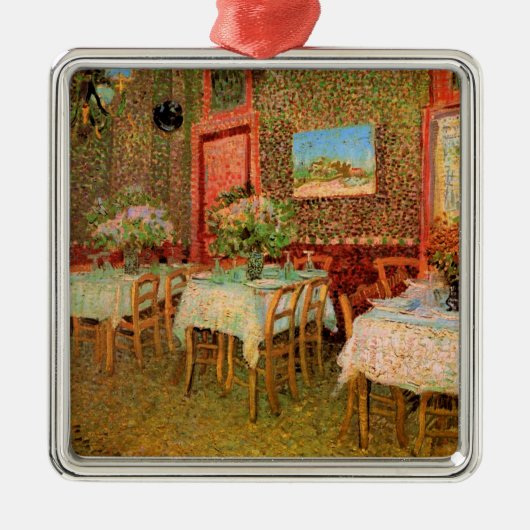 Inneres eines Restaurants von Vincent van Gogh Ornament Aus Metall (Vorne)
