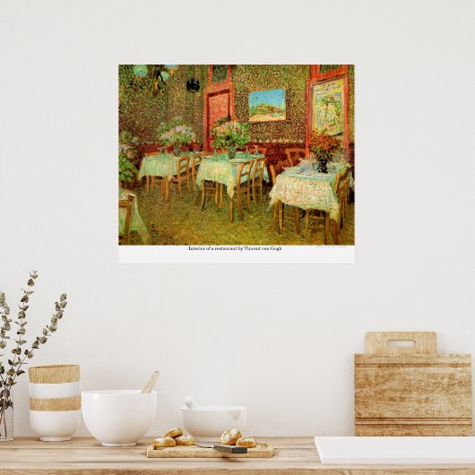 Inneres eines Restaurants von Vincent van Gogh Poster (Küche)