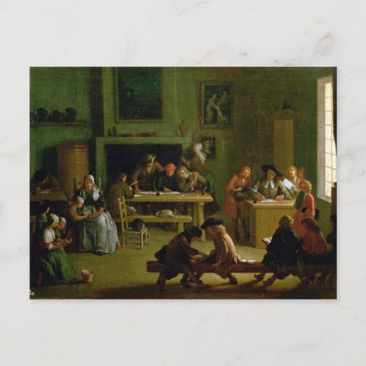 Inneres eines Schulzimmers Postkarte (Vorderseite)