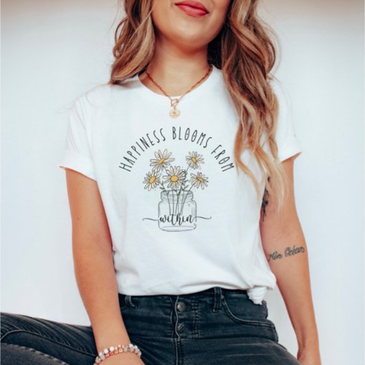 Inneres Glück Vintag Daisy Blume T-Shirt