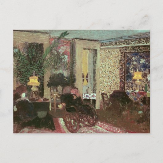 Inneres oder, Der Salon mit drei Lampen, 1899 Postkarte (Vorderseite)