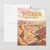 Inneres South Dakota Postkarte (Vorne/Hinten)
