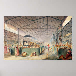 Inneres von Les Halles, 1835 Poster