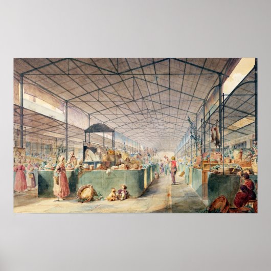 Inneres von Les Halles, 1835 Poster (Vorne)